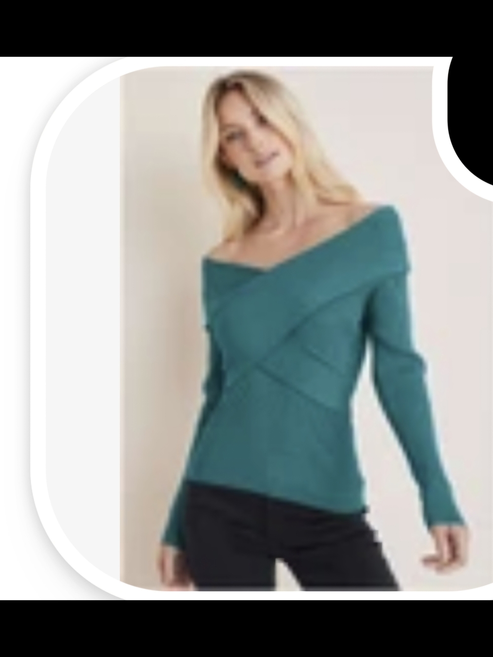 NWT Venus Off-Shoulder Teal Women’s Wrap Sweater